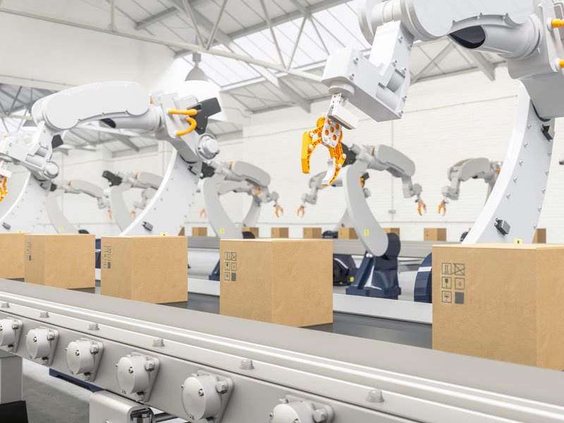 robots managing the secondary packaging the products