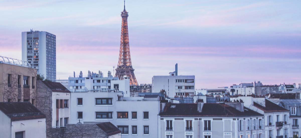 city view of Paris with eiffel tower in behind