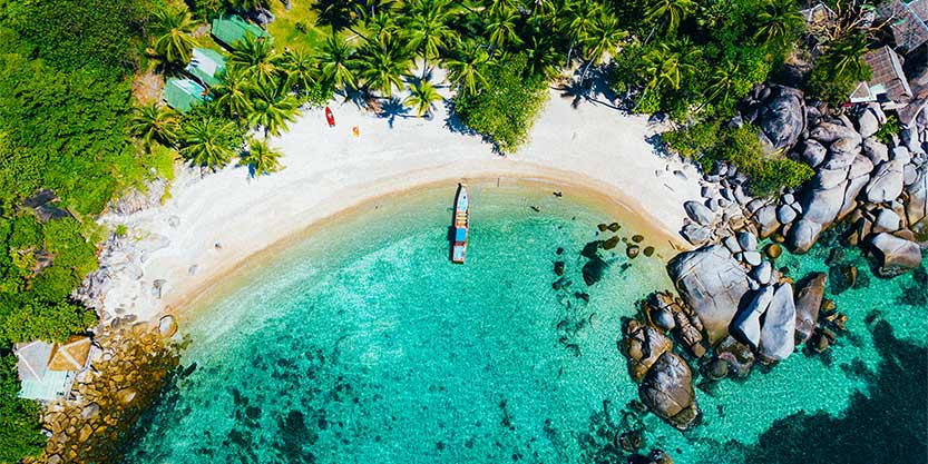 Top view of a sea