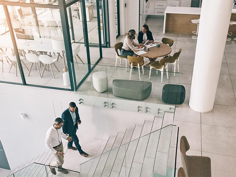 High angle shot of businesspeople in an office