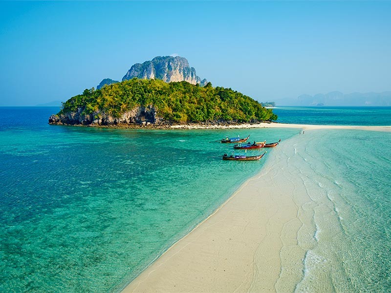 island with clear sea water