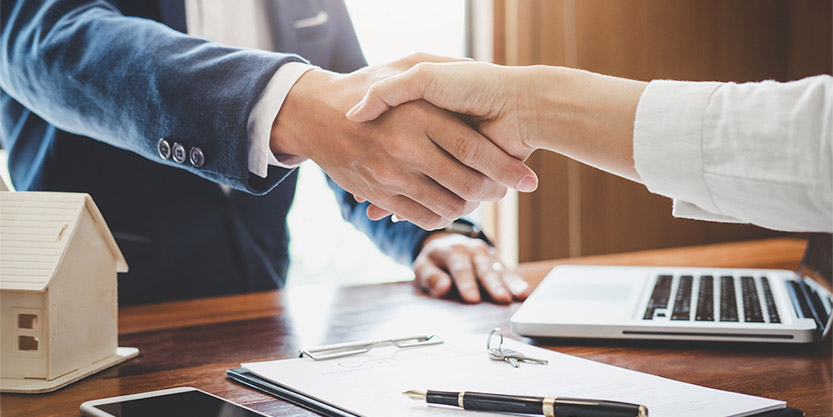 customers shaking hands together