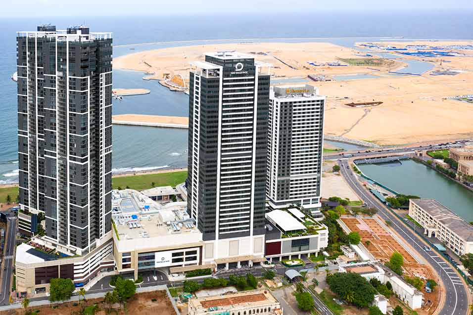 Aerial view of One Galle Face Tower - Front