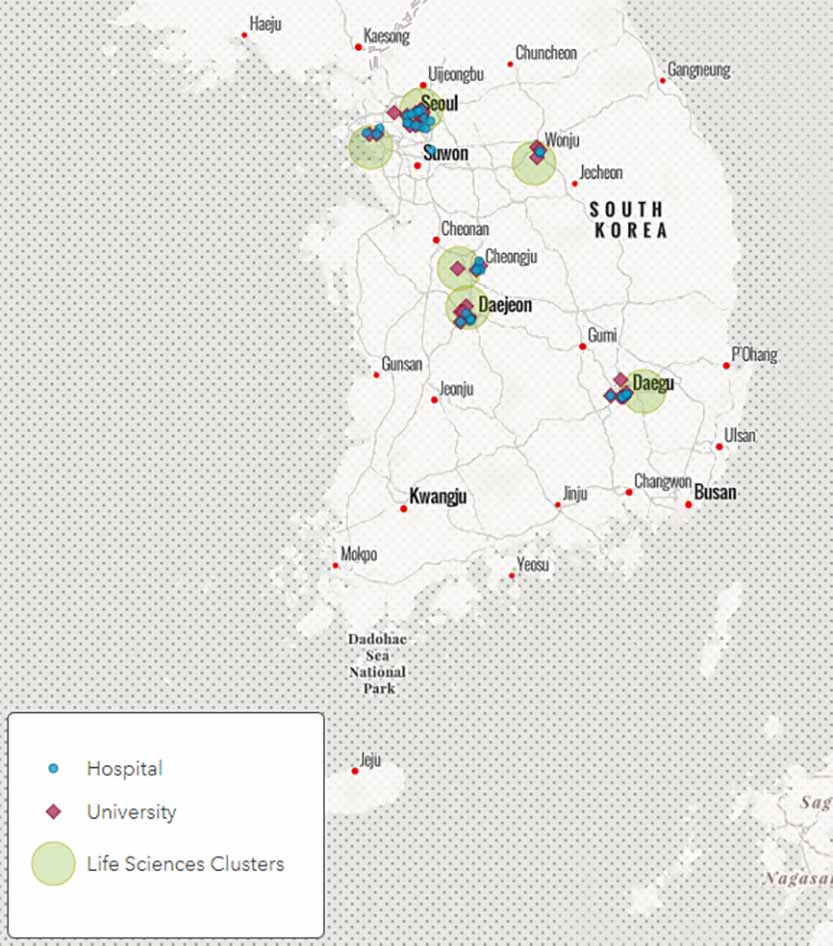 south korea map