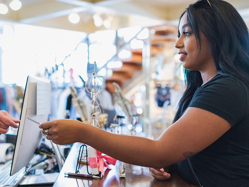 Girl doing shopping