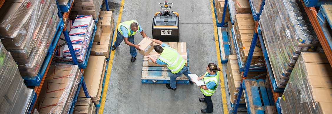 People working at the warehouse