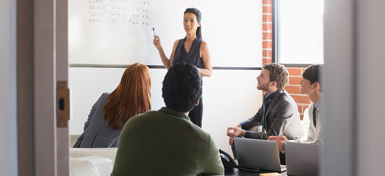 Business people talking in meeting